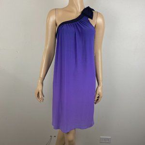 Donna Morgan Beautiful Purple Black One Shoulder Strap Women's 6 Shift Dress New